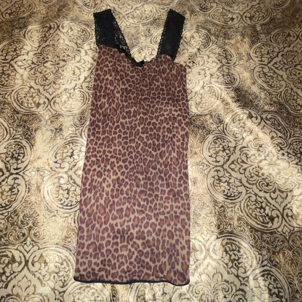 Leopard print mini dress